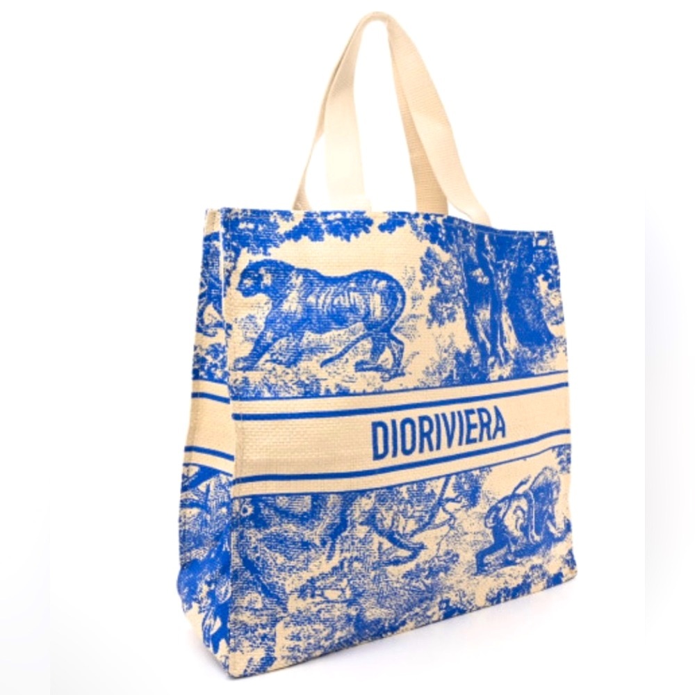 New in bag Christian Dior Beauty DiorivieraTote Blue/Cream Tote Bag - Picture 6 of 8